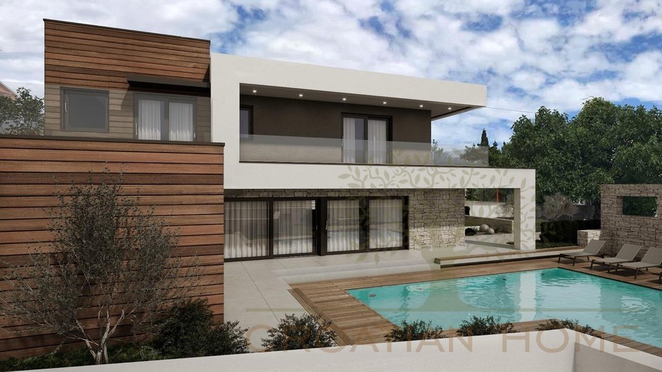 Moderne Villa mit Pool im Bau auf 1200 m2 Grundstück und nur 5 km von Pula